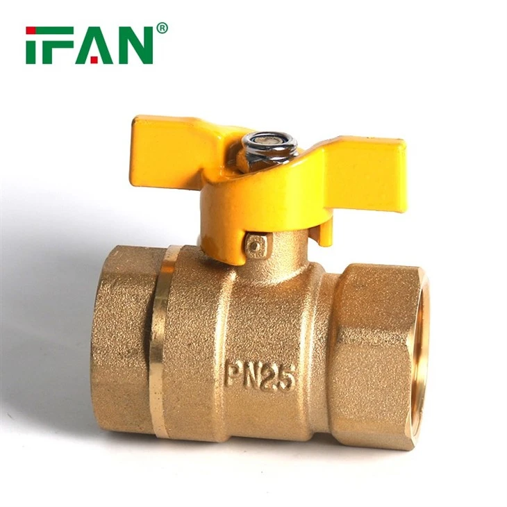 IFAN High Quality Yellow Butterfly Handle Brass Ball Valve 81052FF